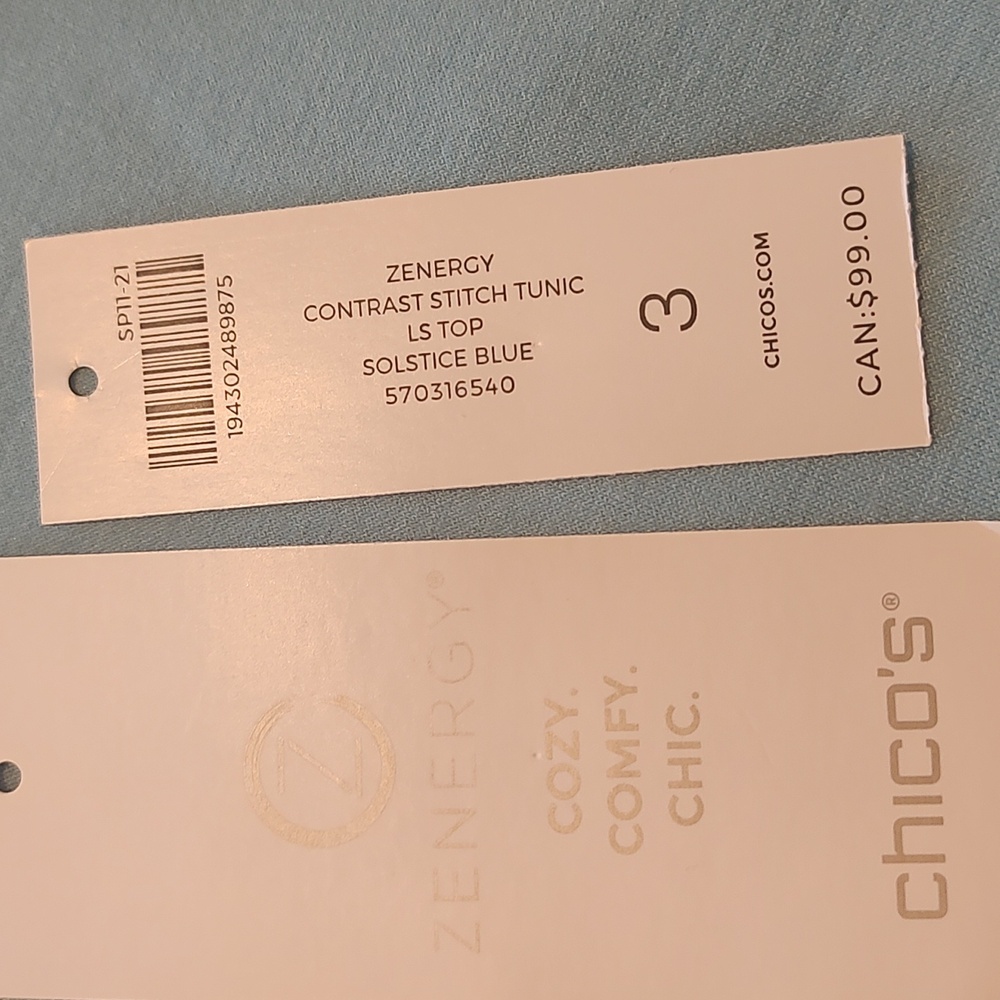 Chicos Zenergy Sweat Shirt w tags - Picture 4 of 7